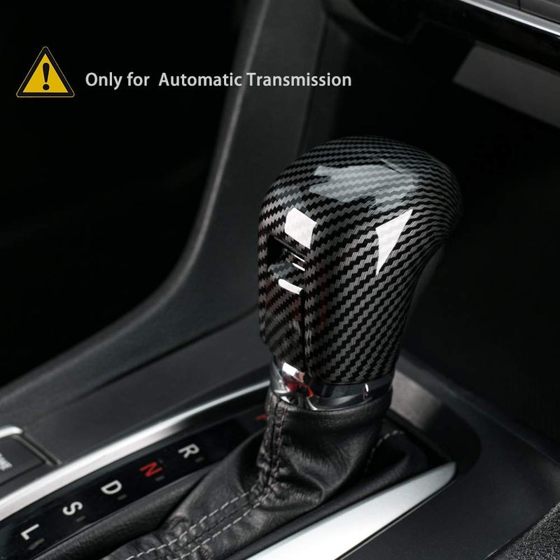 Thenice for 10th Gen Civic Gear Shifting Knob Cover CVT Automatic Transmission Lever Trim Interior Accessories Compatible with Honda Civic 2021 2020 2019 2018 2017 2016 -Black - Image 5