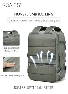 roaiss High Capacity Business Travel Backpack Expandable Luggage Bag for Short Trips Dry and Wet Separation Scientific Storage Business Computer Bag Simple Solid Color Design with Independent Shoe Storage  - Image 4