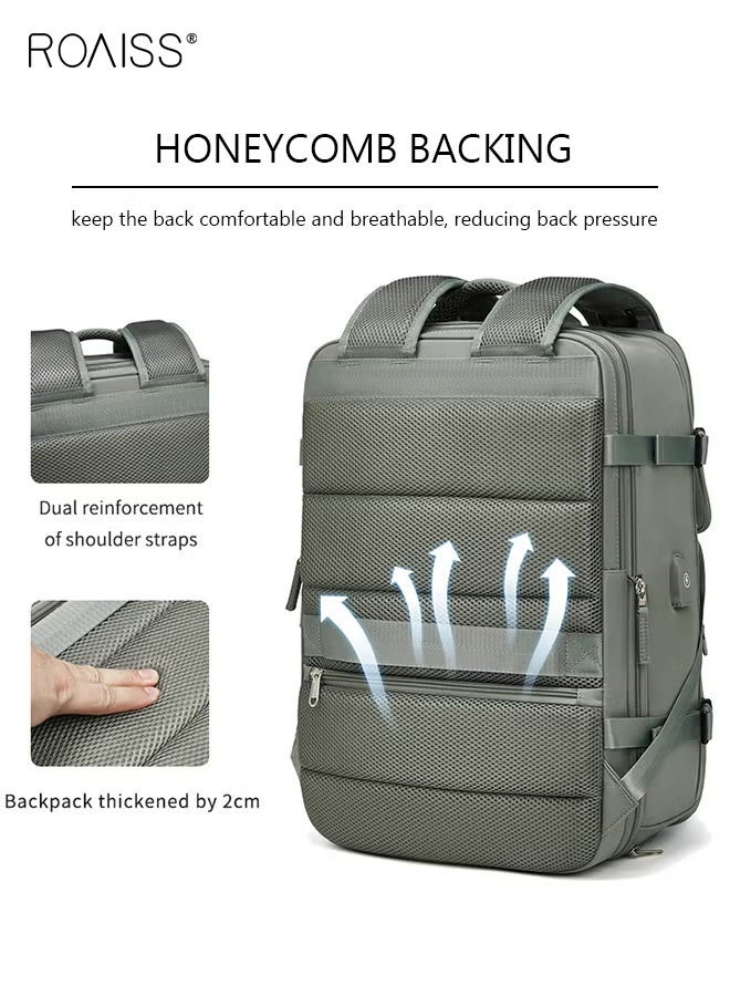 roaiss Unisex Multifunctional Backpack with Laptop Padding Compartment and Shoe Storage, Waterproof Large Capacity Bookbag, Carry On Weekender Bag with Wet and Dry Separation, Suitable for Daily Commute, Overnight Flight and Short Trip - Image 4
