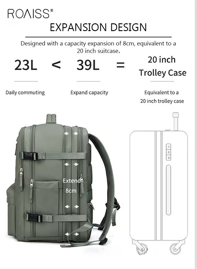roaiss Unisex Multifunctional Backpack with Laptop Padding Compartment and Shoe Storage, Waterproof Large Capacity Bookbag, Carry On Weekender Bag with Wet and Dry Separation, Suitable for Daily Commute, Overnight Flight and Short Trip - Image 5