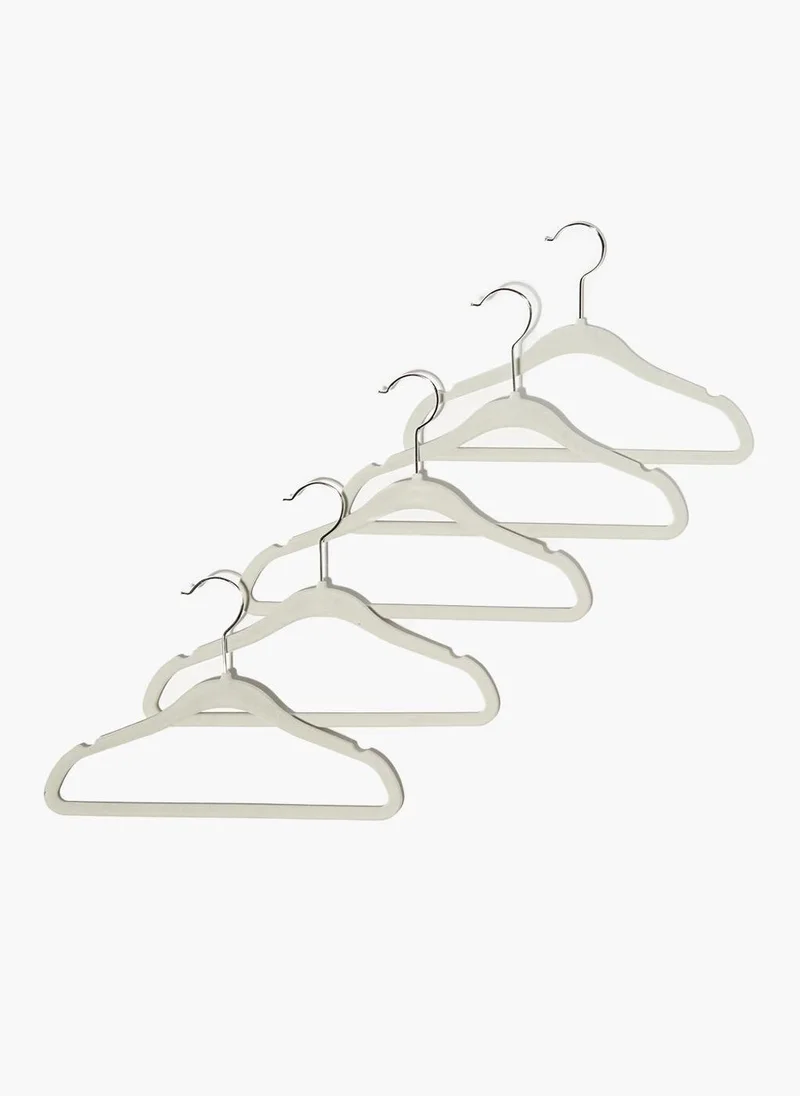 Matalan Kids 5 Pack Grey Velour Hangers (29.5cm x 20.5cm)