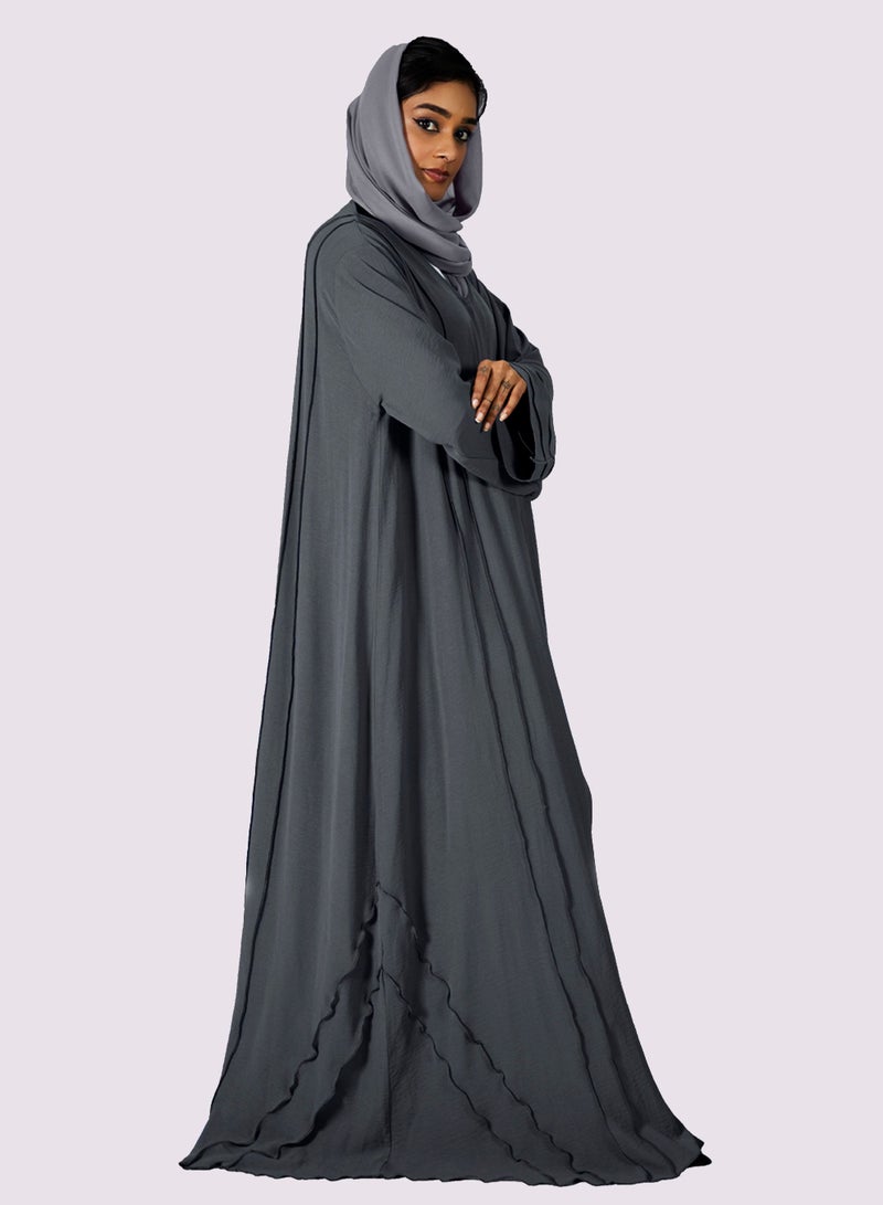 Sara Arabia Sara Arabia Casual Pleated Front Open Abaya  - Image 4