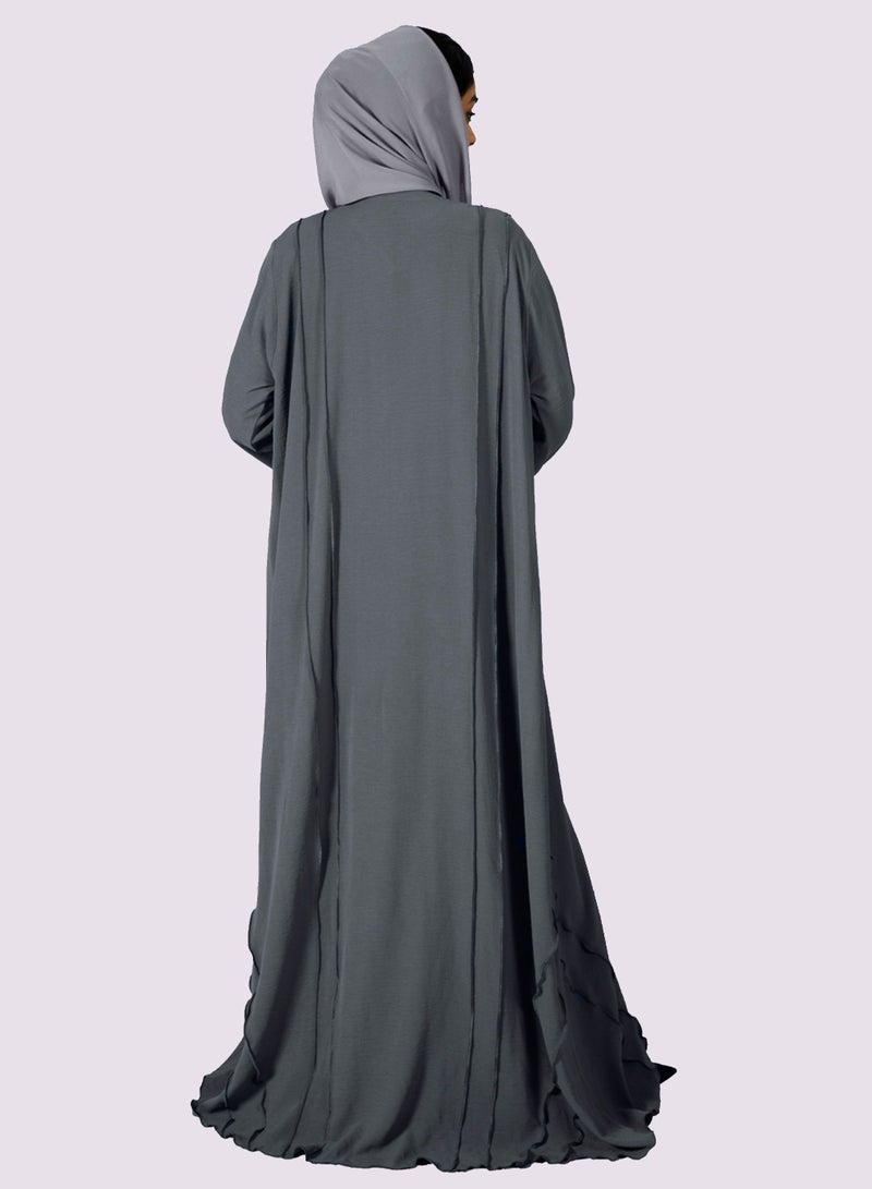 Sara Arabia Sara Arabia Casual Pleated Front Open Abaya  - Image 3