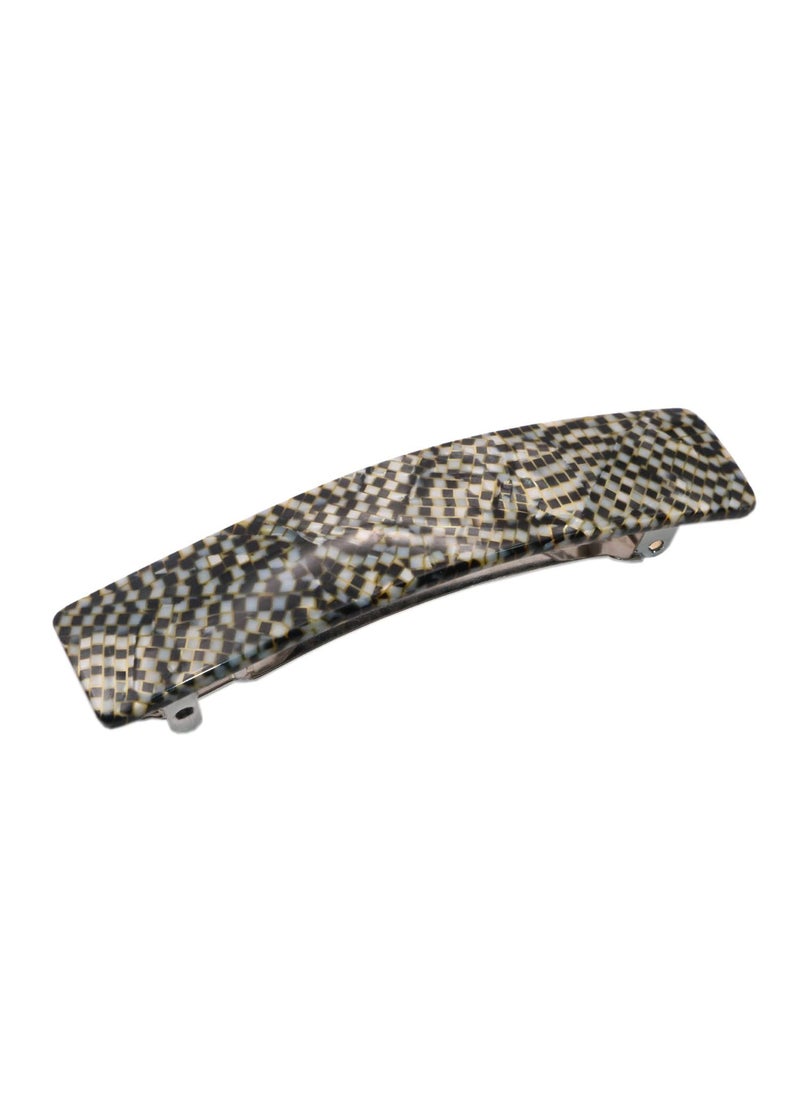 French Amie - French Amie Oblong Handmade 3.5" Celluloid Automatic Hair Clip Barrette for Girls Strong Hold Hair Clips for Women No Slip Durable Hair Accessories, Made in France (Opera) - Image 1