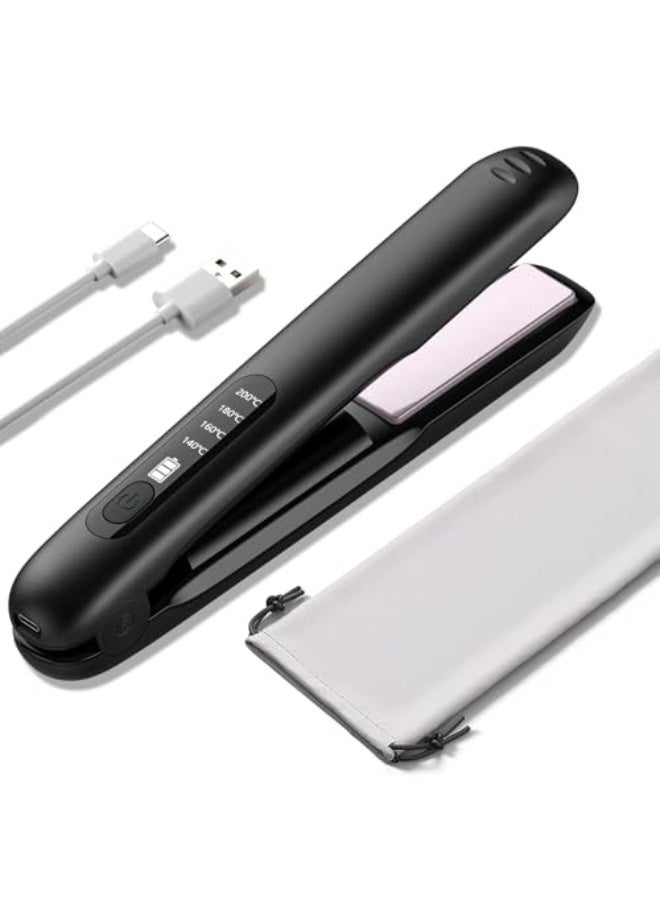 مكواة شعر لاسلكية 2 في 1 للسفر قابلة لإعادة الشحن عبر USB، مع بطارية 5000mAh ومصفف شعر صغير محمول، تسخين سريع و4 مستويات حرارة قابلة للتعديل من نالاكال. - Image 1