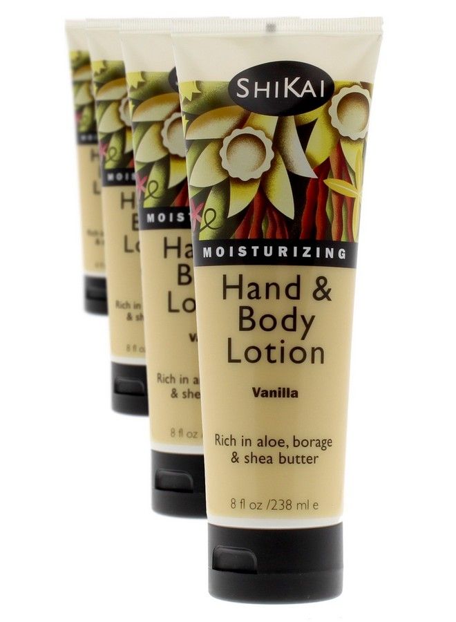 SHIKAI Vanilla Hand & Body Lotion Plantbased Perfect For Daily Use Rich In Botanical Extracts Makes Skin Softer & More Hydrated Formulated For Dry Sensitive Skin Thick Texture (8 Oz 4Pack) - Image 1