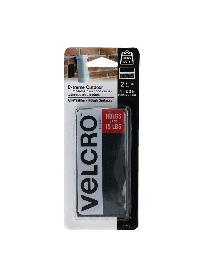 Velcro 2-Piece Extreme Outdoor Strips Black 90209 18.4 x 1.6 x 7.6 cm 91839 - Image 1