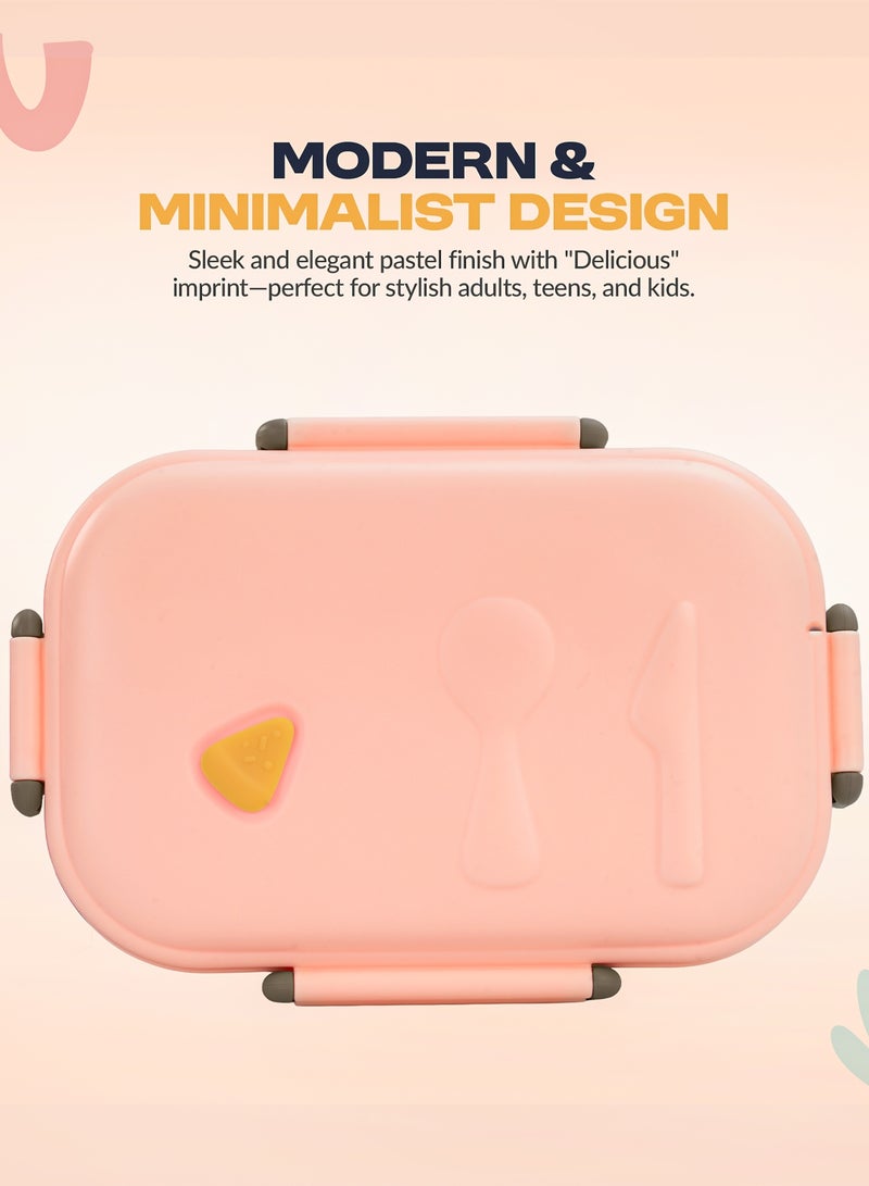 Baybee 1050 ML School Lunch Boxes for Kids with 3 Compartment | BPA Free, Food Grade Leak Proof Tiffin Box for School, Picnic & Outdoor | Hot Microwave Safe Food Container Kids Lunch Box for Boys Girls Pink - Image 5