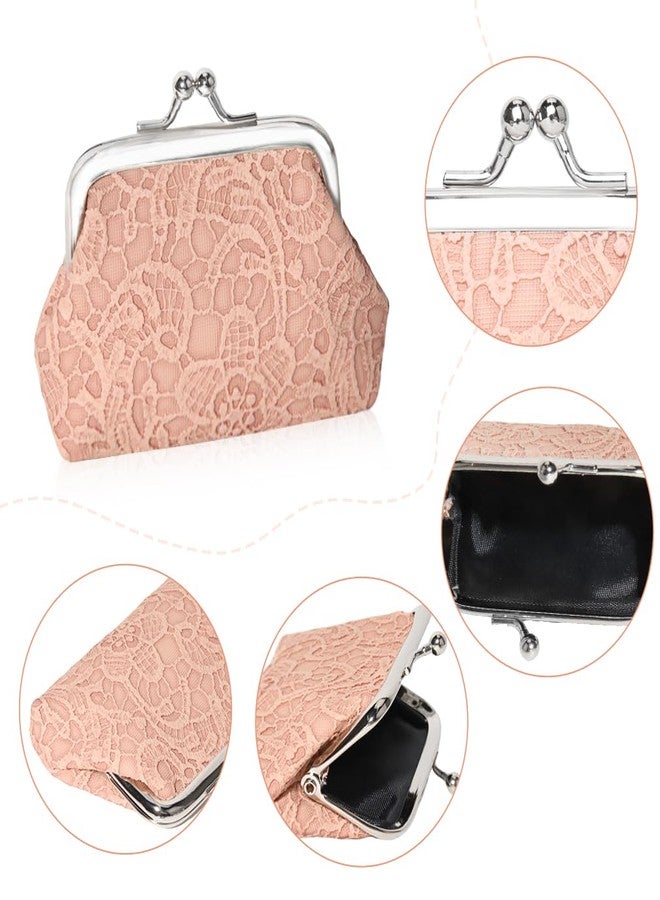 Oyachic 4PCS Small Coin Purse Lace Wallet Kiss Lock Clasp Change Pouch Clutch Handbags Mini Handbag Makeup Bag Women - Image 3