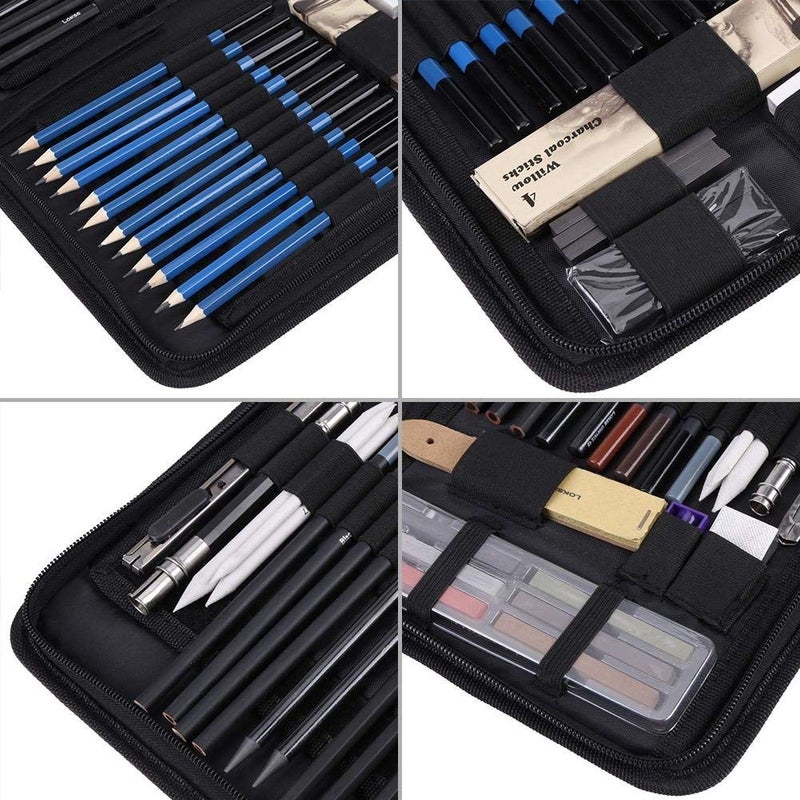 53 Arts 53ARTS 48PCS Professional Sketching Drawing Pencils Kit Carry Bag Art Painting Tool Set - Image 5