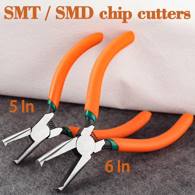 LEONTOOL 6-Inch Transverse End Cutter SMT/SMD Chip Cutters Side Cutting Pliers Front Angle Cutter Nipper End Cutter with Extra Long Flat Nose Tip Cutter 90 Degree Blade Precision Plastic Model - Image 5