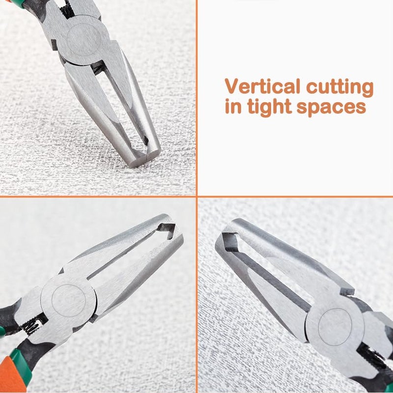LEONTOOL 6-Inch Transverse End Cutter SMT/SMD Chip Cutters Side Cutting Pliers Front Angle Cutter Nipper End Cutter with Extra Long Flat Nose Tip Cutter 90 Degree Blade Precision Plastic Model - Image 3