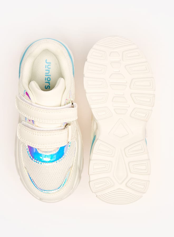 JUNIORS Panelled Sneakers with Hook and Loop Closure - Image 4