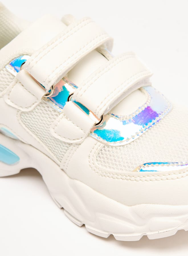 JUNIORS Panelled Sneakers with Hook and Loop Closure - Image 5