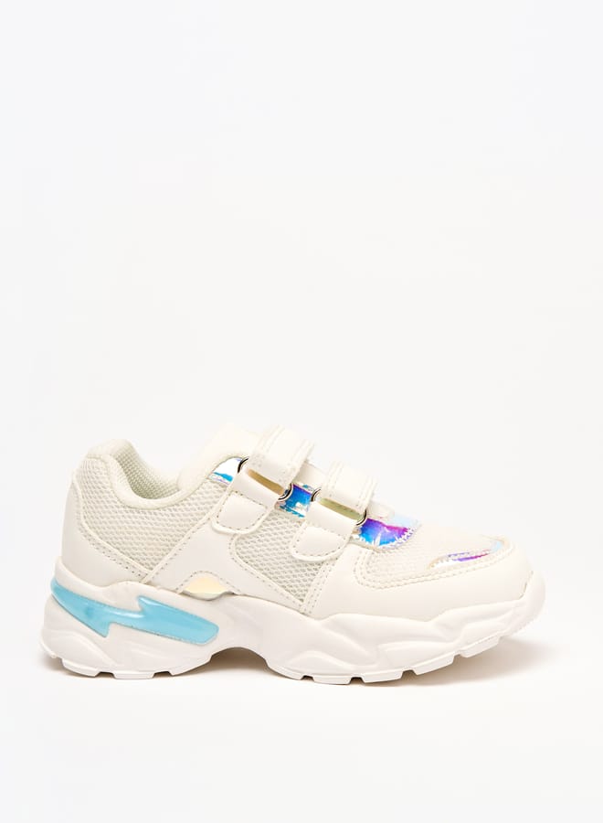 JUNIORS Panelled Sneakers with Hook and Loop Closure - Image 3
