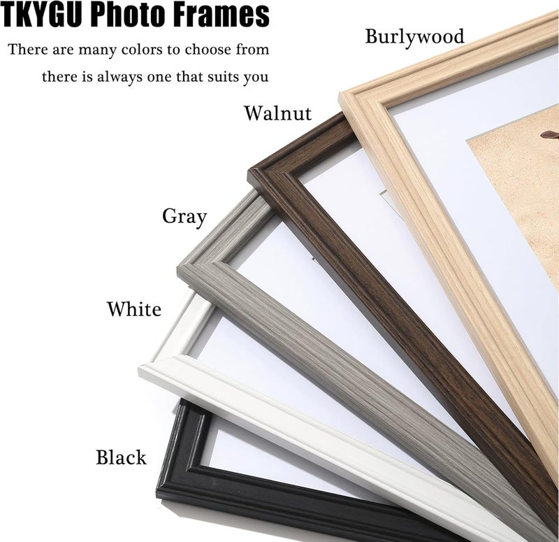 TKYGU إطار صور 12x12 طبيعي، إطار 12 × 12 مع حاشية لـ 8 × 8، إطارات خشبية ريفية 12x12 بزجاج حقيقي، إطار صور مربع 12 × 12 لجدران معرض الكولاج، هدايا ديكور مثالية - Image 5