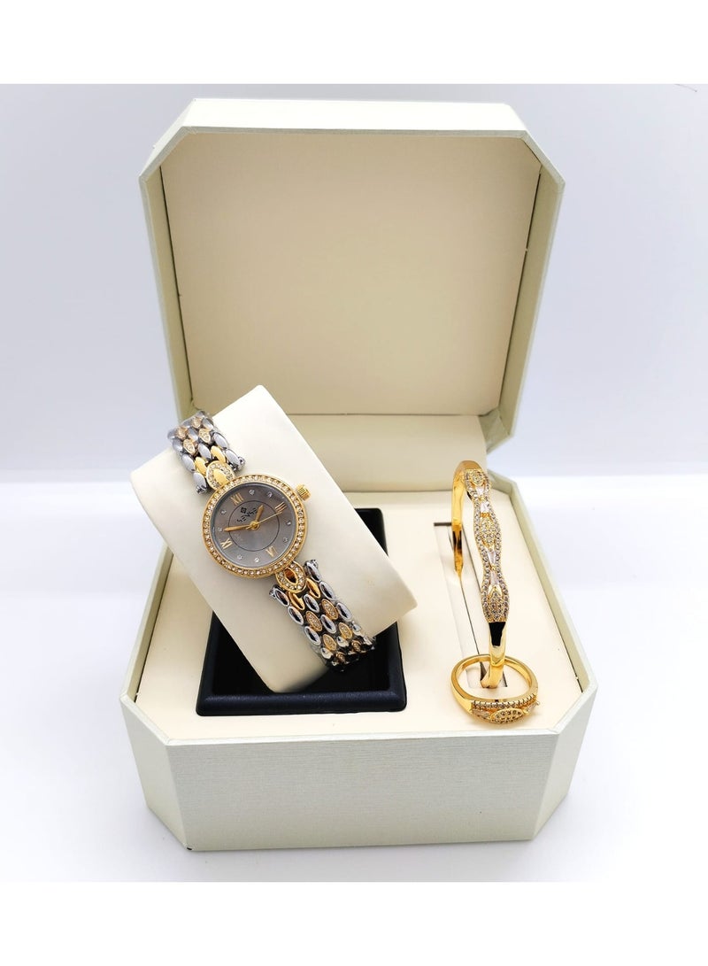 XII Women's watch set consisting of a watch, bracelet and ring