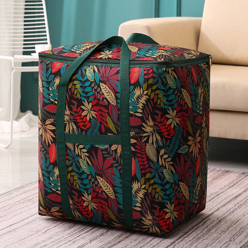 Extra Large Thick Oxford Quilt Storage Bag Tropical leaves 