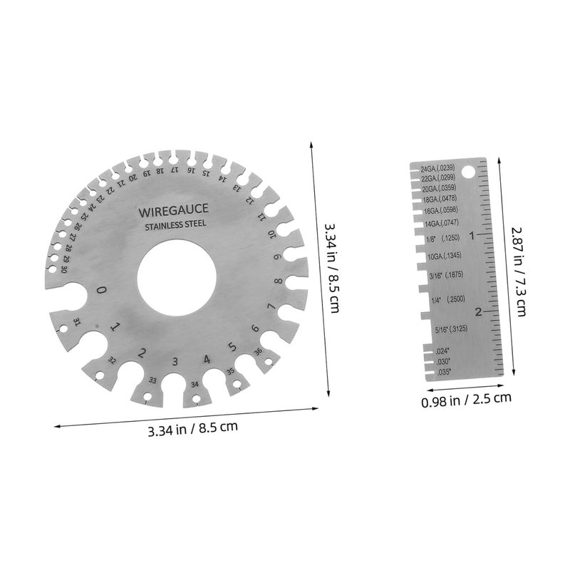 Stainless Steel Welding Inspection Thickness Gauge Set 2pcs with Scales Portable Metal Measuring Tool - Image 3