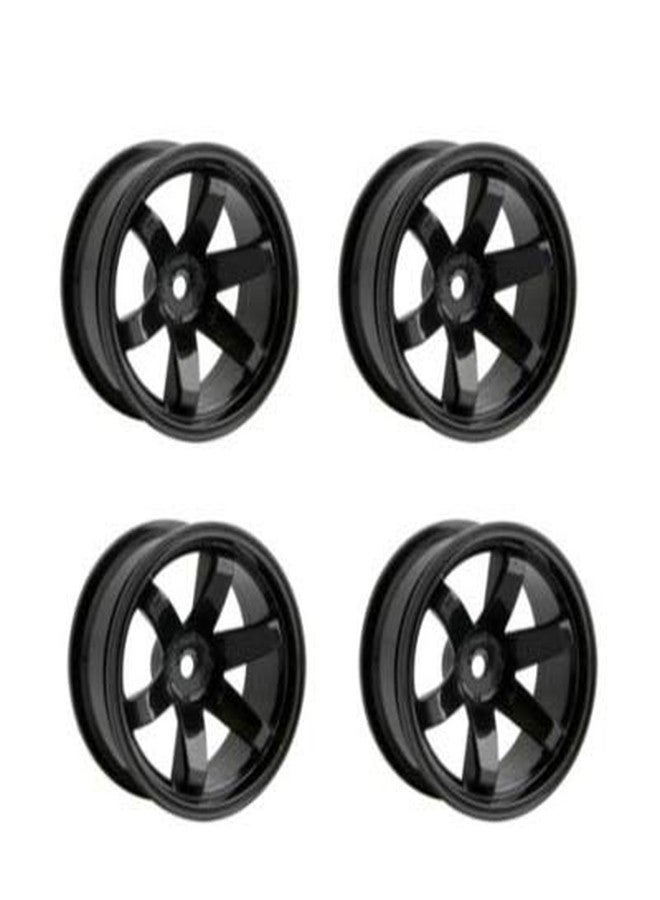 LAFEINA 4PCS Plastic Wheels Rims Diameter 52mm for 1/10 Scale On Road Touring Racing Drift Car HSP HPI Tamiya Yokomo (Black) - Image 3