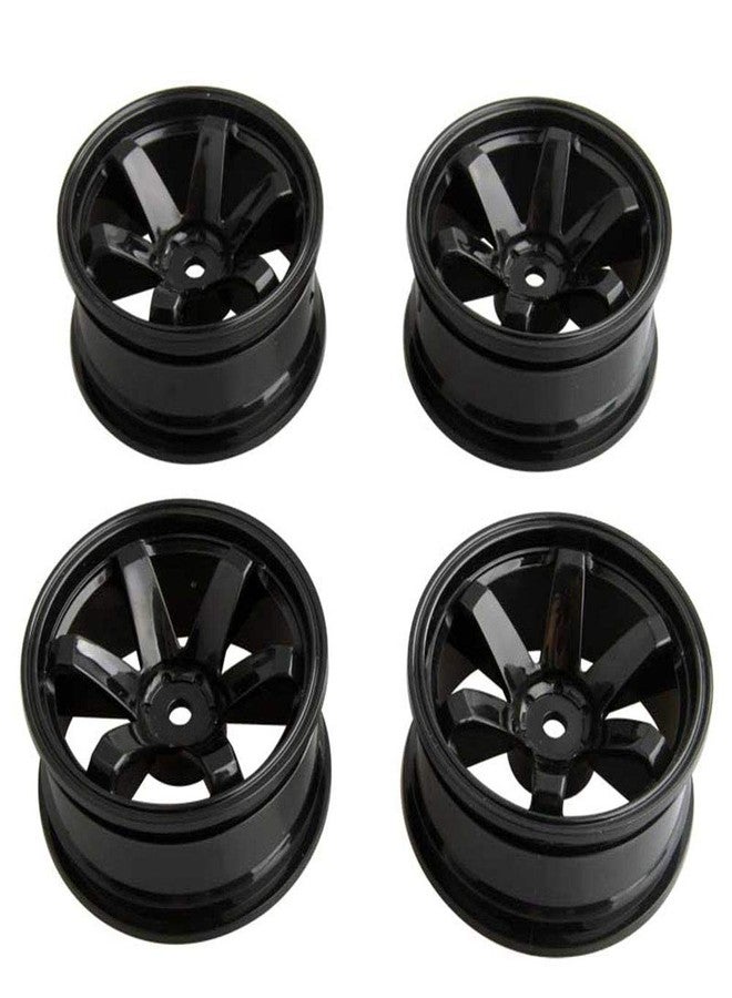 LAFEINA 4PCS Plastic Wheels Rims Diameter 52mm for 1/10 Scale On Road Touring Racing Drift Car HSP HPI Tamiya Yokomo (Black) - Image 4