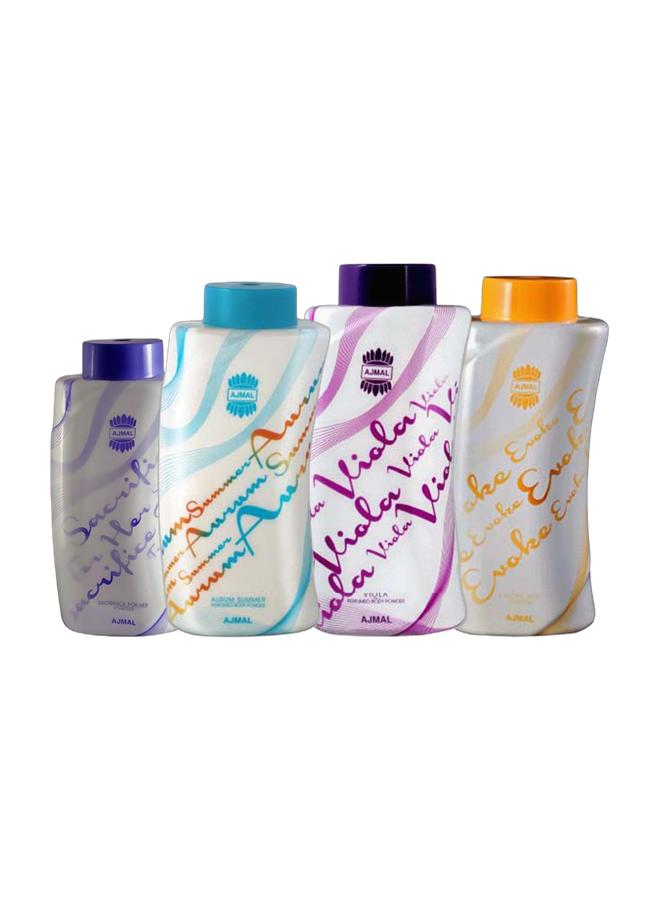 Ajmal بودرة التضحية لها (100 جرام)، بودرة فيولا الفرنسية (100 جرام)، بودرة إيفوك لها، وبودرة أوروم الصيفية (100 جرام). - Image 1