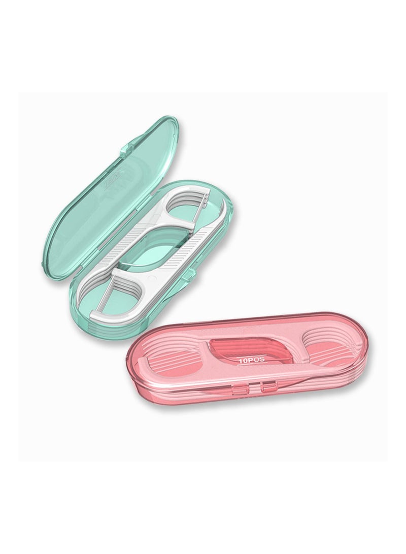 Zikra Dental Floss Sticks, with 2 Storage Cases Teeth Cleaning Travel Floss Professional Toothpicks Superfine Floss Picks, flossing for Family High Toughness (20 Picks) - Image 1