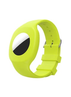 Applicable Airtags Protective Case For Apple Tracker Tracker Silicone Children's Watch Strap Airtag Protective Case-Color:Fluorescent Green Silicone Airtag Watch Case