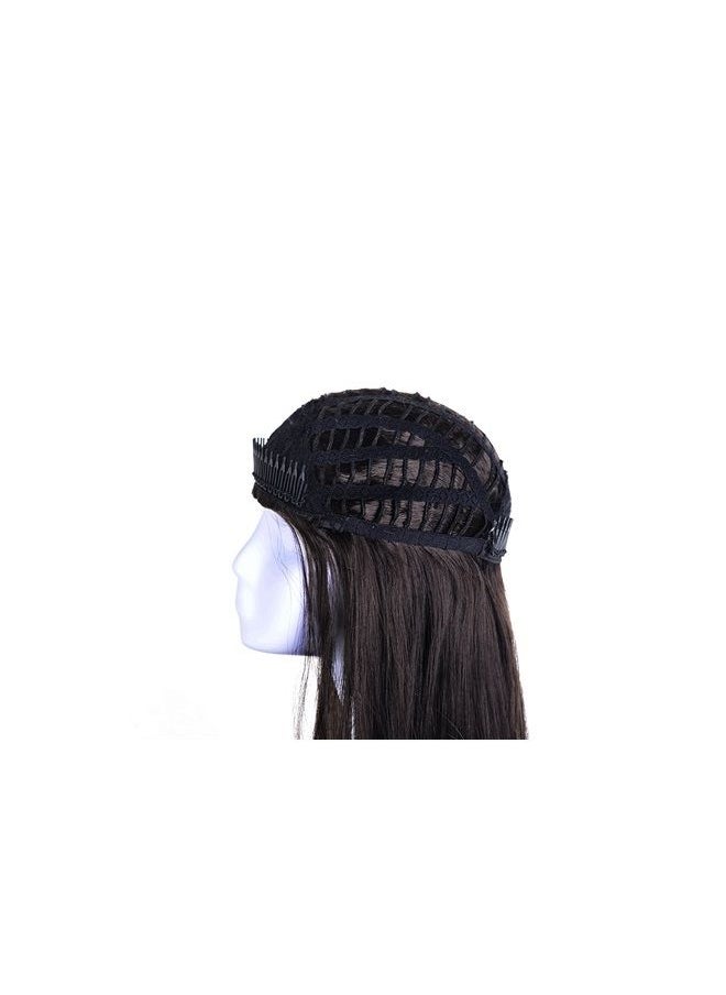 OneDor OneDor 22" Semi Curly Hair Women Ladies 3/4 Half Wig Premium Japanese Synthetic Kanekalon fibers Wigs with Secured Mesh Head Cap (R4)  - Image 5