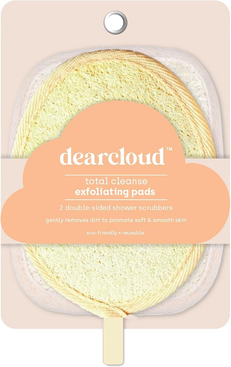 dearcloud Gentle Cleanse Exfoliating Set DoubleSided Loofah Shower Scrubber Reusable Exfoliating Body Scrubber Body Scrubber Exfoliator Orange