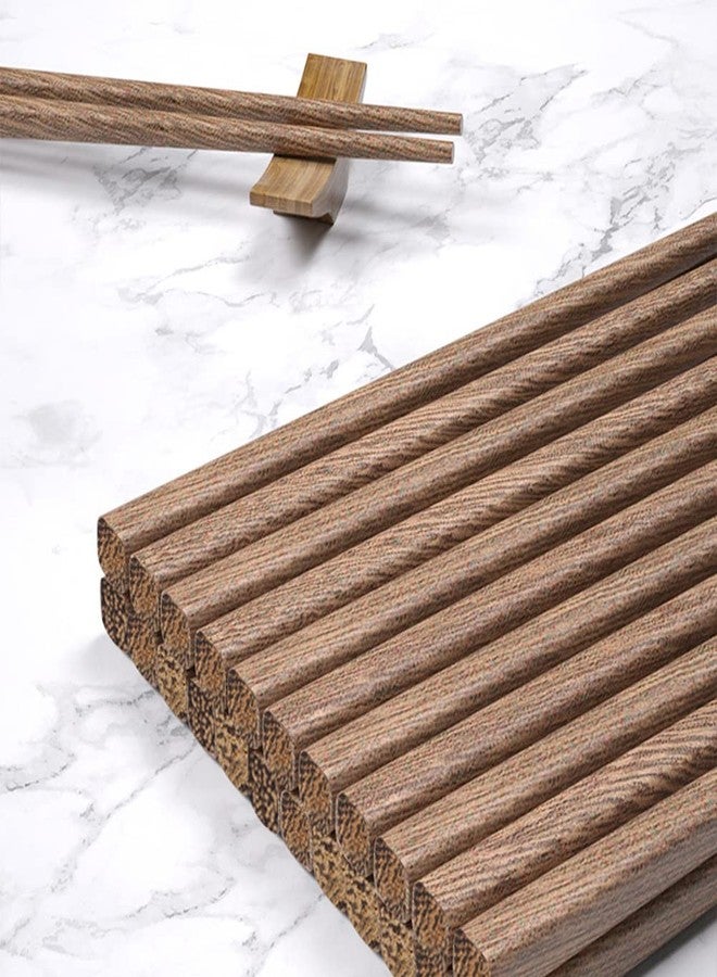 إم. جي عيدان طعام خشبية قابلة لإعادة الاستخدام من إم جي، 10 أزواج من عيدان الطعام المصنوعة من خشب وينجي، مناسبة للمأكولات الصينية واليابانية والكورية، آمنة للغسل في غسالة الأطباق (9.8 بوصة) - Image 2