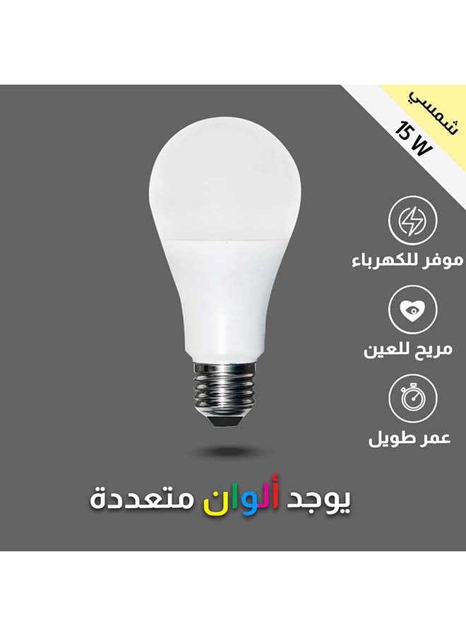 توفل لمبة كروي لون انارة شمسي كريمي 15 واط E27 - Image 1