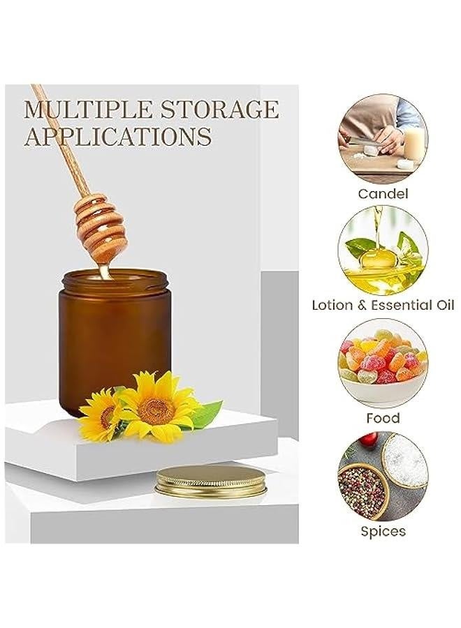 12Pack 8 Oz Glass Jars with Lids - Round Empty Glass Candle Jars with Lids/Food Storage Containers/Body ers Containers/Body er Jars  - Image 3