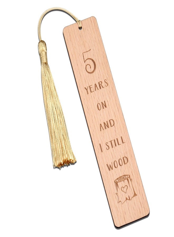 TI-EDC Wooden Bookmark 5 Year Anniversary Wood Gift for Him Her, 5th Anniversary Wooden Gifts for Wife Husband, 5 Year Marriage Gifts Anniversary for Couple, Fifth Anniversary Valentines Gifts for Women Men - Image 1