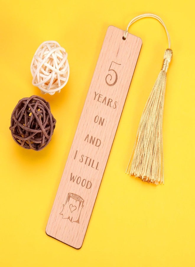 TI-EDC Wooden Bookmark 5 Year Anniversary Wood Gift for Him Her, 5th Anniversary Wooden Gifts for Wife Husband, 5 Year Marriage Gifts Anniversary for Couple, Fifth Anniversary Valentines Gifts for Women Men - Image 3