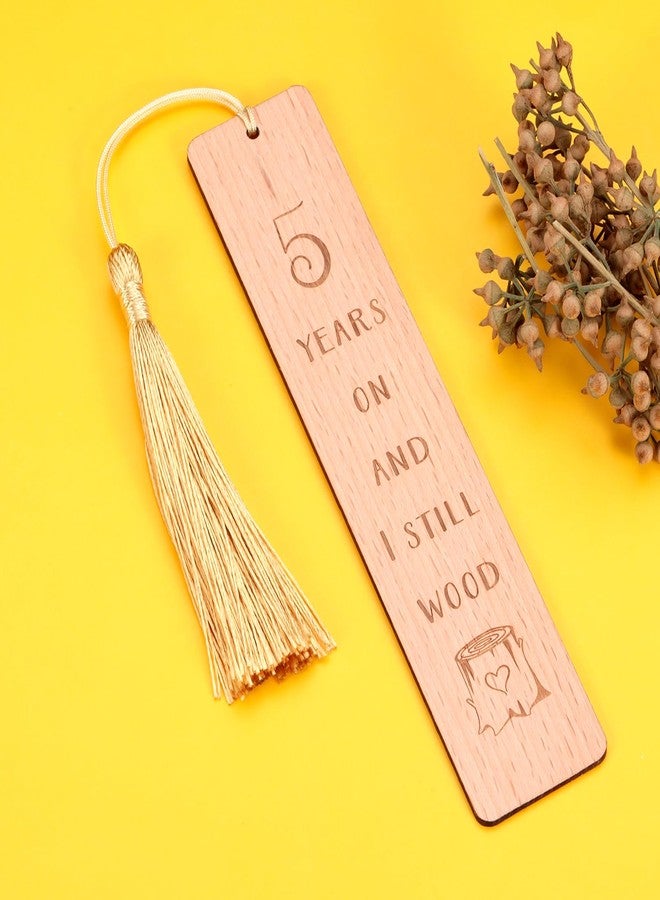TI-EDC Wooden Bookmark 5 Year Anniversary Wood Gift for Him Her, 5th Anniversary Wooden Gifts for Wife Husband, 5 Year Marriage Gifts Anniversary for Couple, Fifth Anniversary Valentines Gifts for Women Men - Image 5