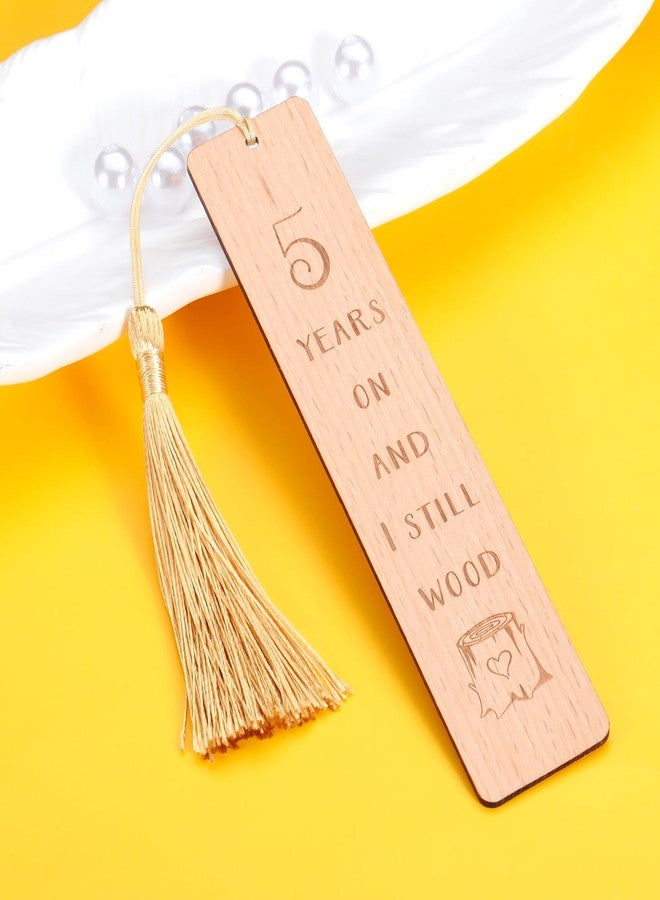 TI-EDC Wooden Bookmark 5 Year Anniversary Wood Gift for Him Her, 5th Anniversary Wooden Gifts for Wife Husband, 5 Year Marriage Gifts Anniversary for Couple, Fifth Anniversary Valentines Gifts for Women Men - Image 2