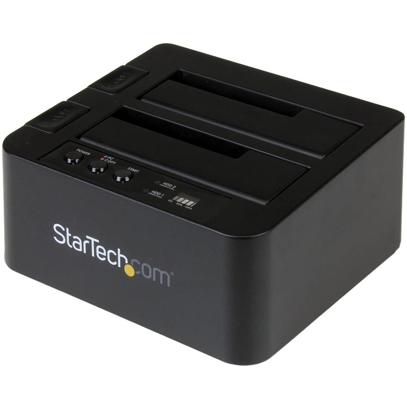 StarTech.com Standalone Hard Drive Duplicator, External Dual Bay HDD/SSD Cloner/Copier, USB to SATA III Docking Station - Image 1
