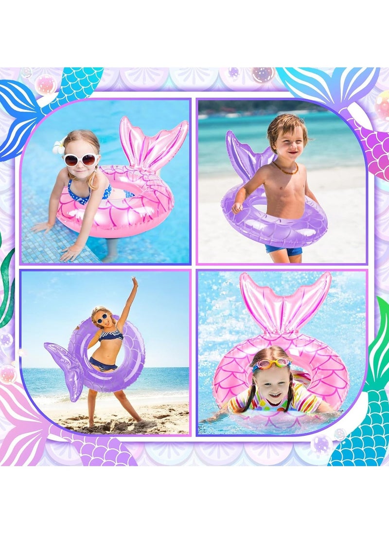 Loquat 2PC Swimming Summer Holiday Water Entertainment Beach Party Essentials, Mermaid Pool Floating Leisure Raft, Children's Rings  - Image 5