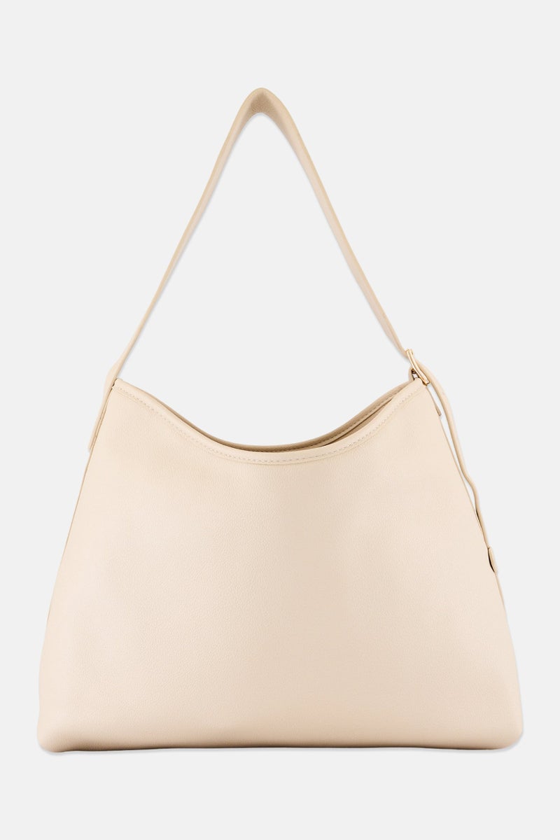 Cavalli Class Women Leather Brand Logo Tote Bag, Beige - Image 4