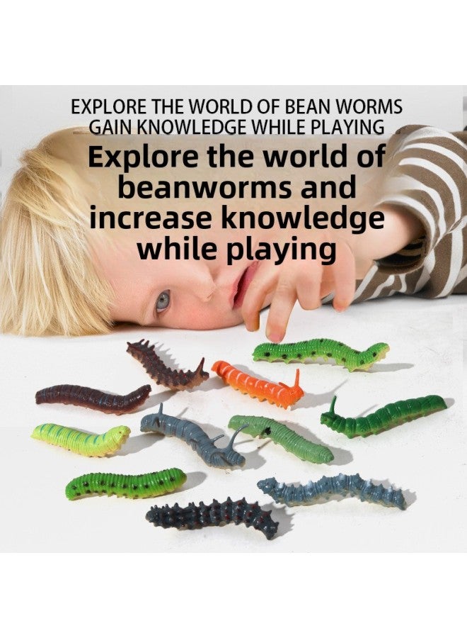 Simulation Of Caterpillar, Caberola, Reptile Insect Animal Model Children's Toys Prank Trick Trick Props-Color:Caterpillar Simulation Model (set Of 12 Models)  - Image 5