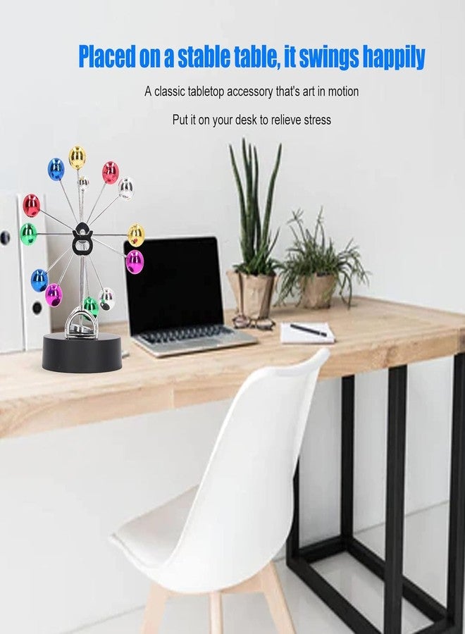 Whixant Colourful Ferris Wheel, Revolving Perpetual Debate Electro Magnetic Pendulum Motion Kinetic Toy, Energy Conservation Model for Decorating Home Bedroom/Office Desktop Accessories - Image 5