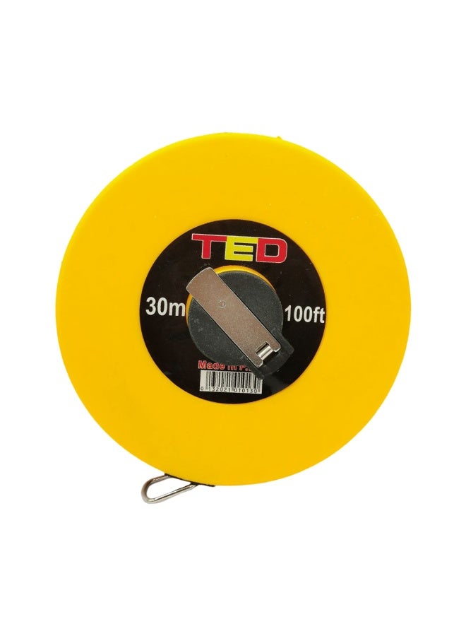 Ted Fiberglass Measuring Tape 30 Meter 100 Ft – Heavy Duty Survey Tape with Handle, Durable Case, Easy-Read Markings for Construction, Roads, Railways, Engineering & Outdoor Use - Image 1
