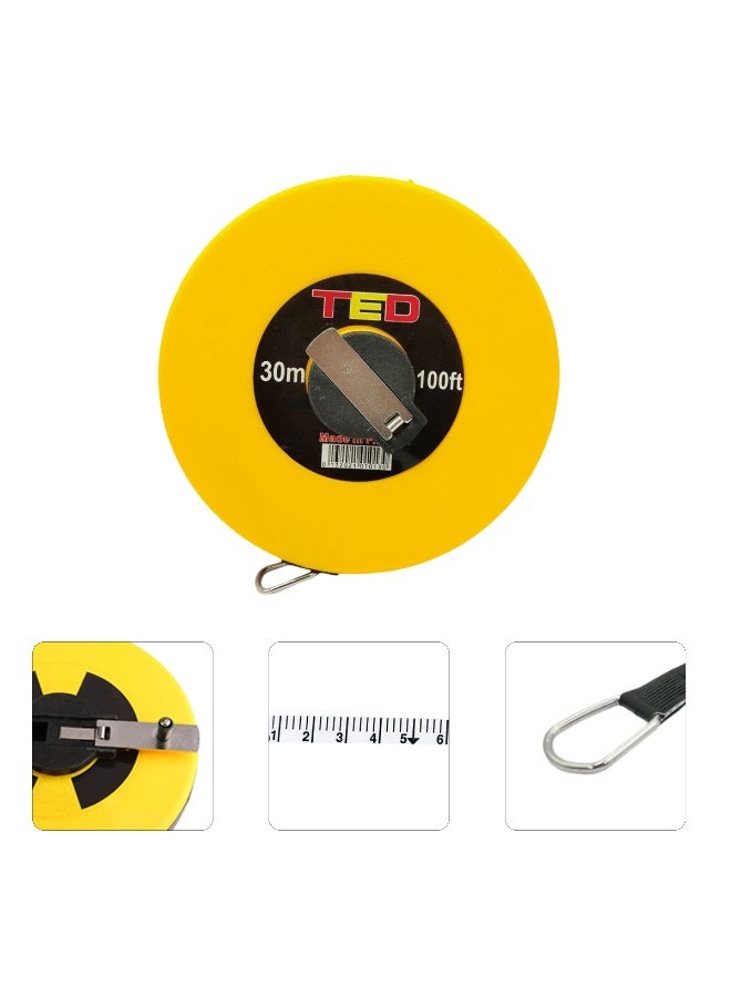 Ted Fiberglass Measuring Tape 30 Meter 100 Ft – Heavy Duty Survey Tape with Handle, Durable Case, Easy-Read Markings for Construction, Roads, Railways, Engineering & Outdoor Use - Image 4