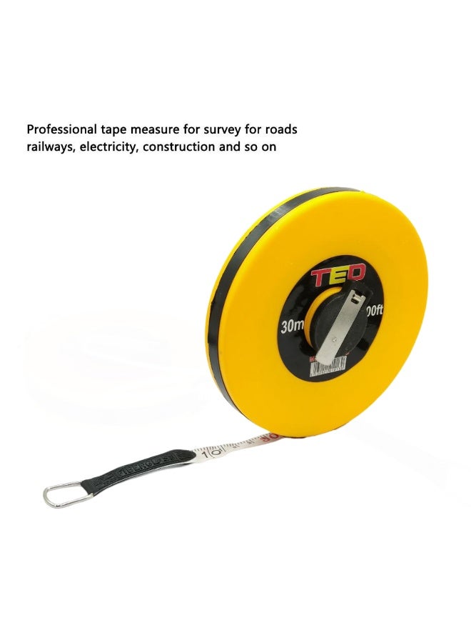 Ted Fiberglass Measuring Tape 30 Meter 100 Ft – Heavy Duty Survey Tape with Handle, Durable Case, Easy-Read Markings for Construction, Roads, Railways, Engineering & Outdoor Use - Image 5