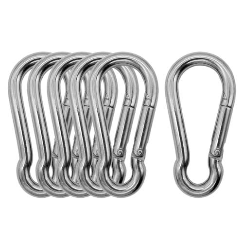 Outmate Marine Grade 316 Stainless Steel Carabiners -2.76 inch Heavy Duty, Durable & Rust-Free Clips for Gym, Swing, Dog Leashes, Hammocks, Keychains, and More(316 M7,Pack of 6) - Image 1