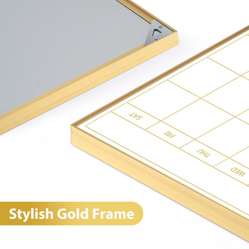 ARCOBIS Dry Erase Calendar with Cork Board, 36"x24" Magnetic White Board Calendar Dry Erase for Wall, Gold Frame Combination Board for Office, Home, School - Image 5