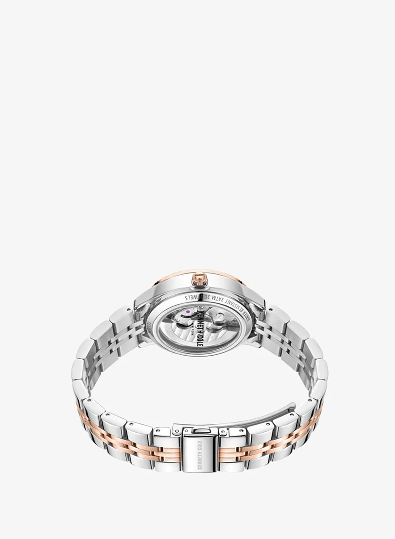Kenneth Cole New York  34.5mm Automatic Women's Watch with Silver/Rose Gold Stainless Steel Bracelet for Women | Best Price UAE