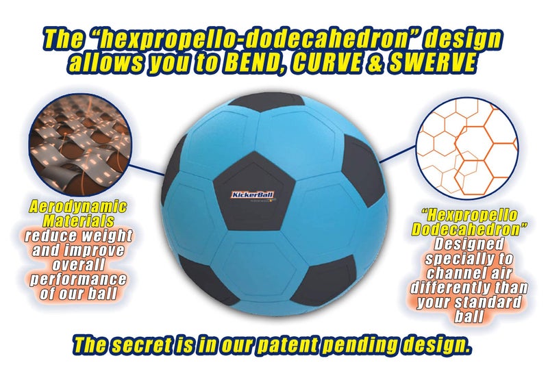 Kickerball - Curve and Swerve Soccer Ball/Football Toy - Kick Like The Pros, Great Gift for Boys and Girls - Perfect for Outdoor & Indoor Match or Game (Blue) - Image 3
