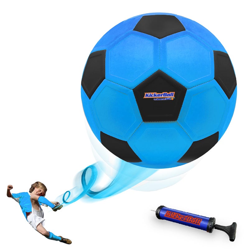 Kickerball - Curve and Swerve Soccer Ball/Football Toy - Kick Like The Pros, Great Gift for Boys and Girls - Perfect for Outdoor & Indoor Match or Game (Blue) - Image 1